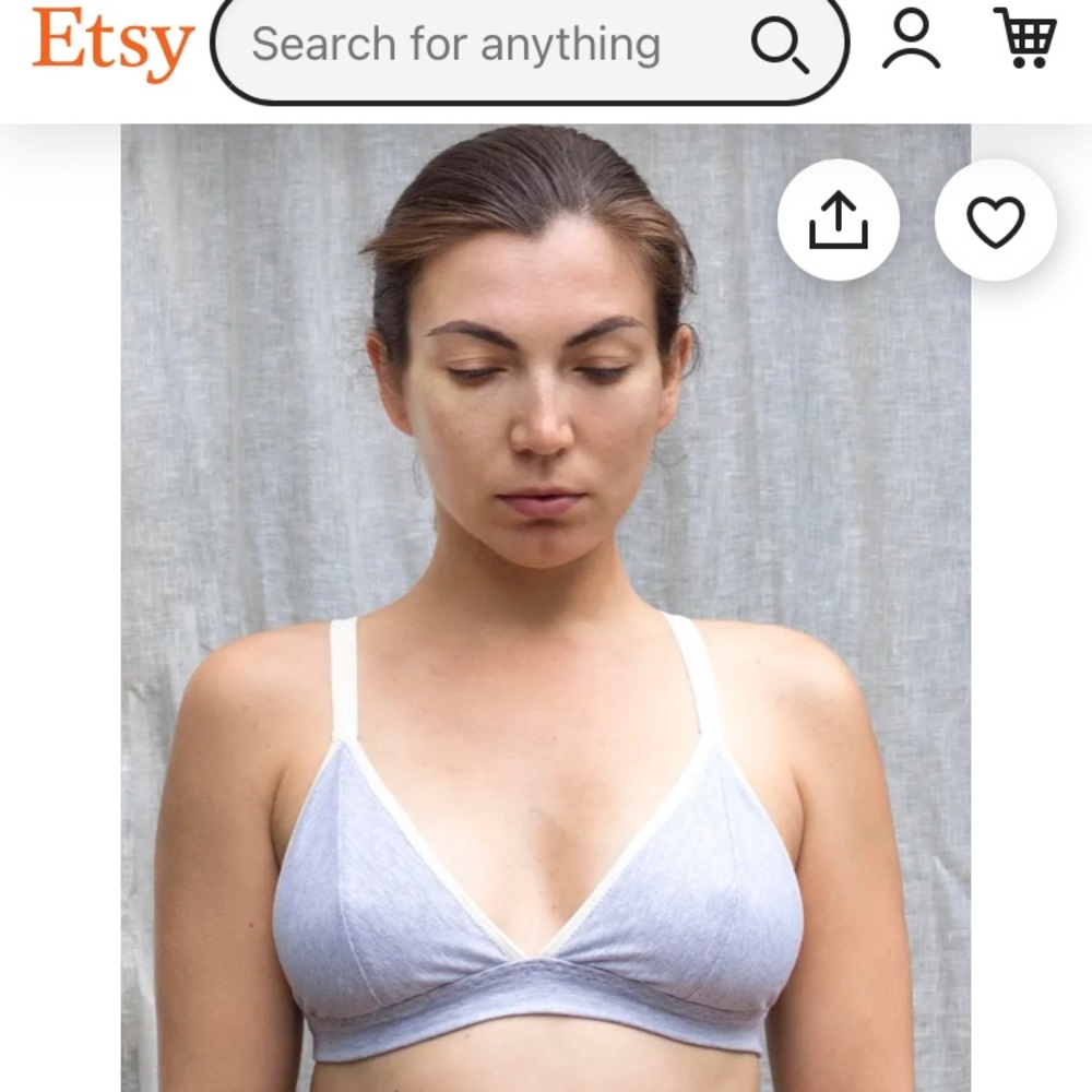 Handmade Organic Cotton Bralette! NWOT